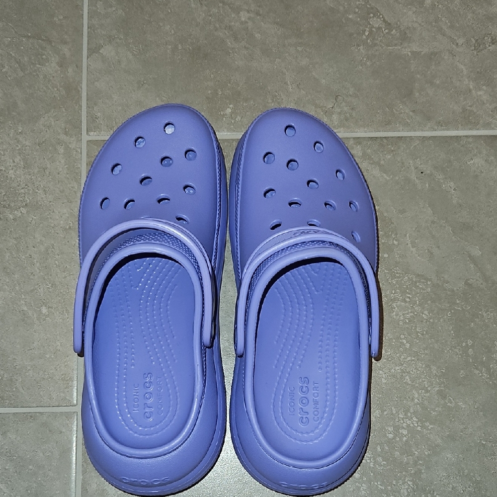 CROCS Purple Sandals with Perforated Design